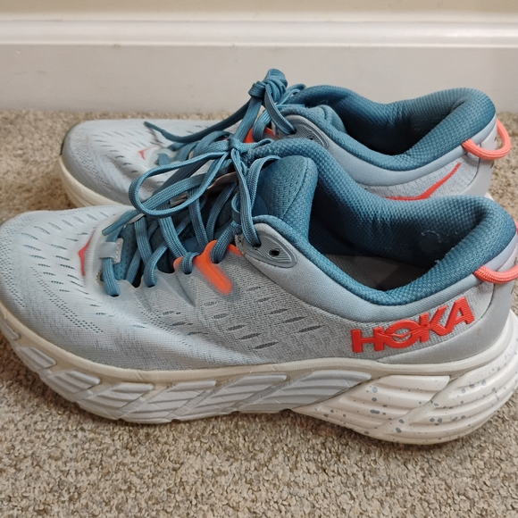Hoka Athletic Shoes in Blue and Coral - Picture 10 of 10